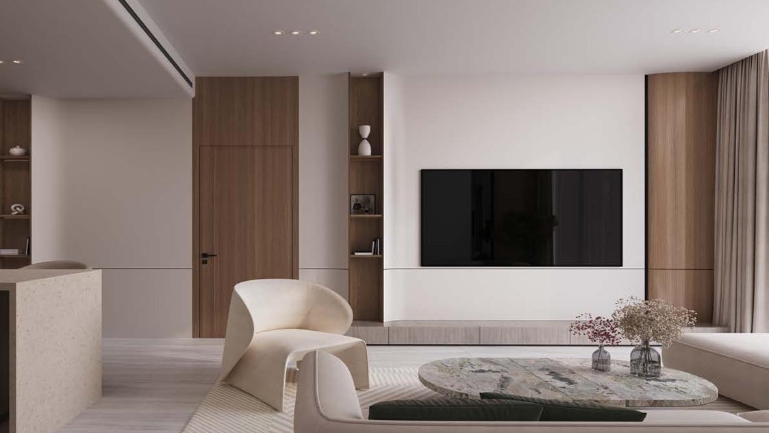 Studio apartment interior with modern design